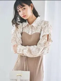 最終値下げ　金曜日まで　dazzlin オープンフリルリブワンピース