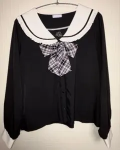 セーラー襟 ブラウス ブラック　アクシーズファム　axes femme