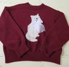 しまむら猫リボンニット