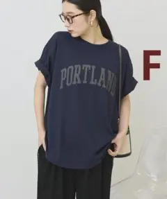 AMERICANHOLIC PORTLAND裾ラウンドTシャツ Ｆ ネイビー