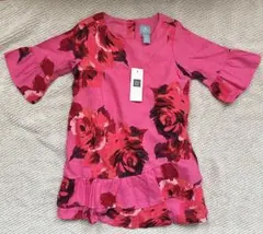 GAP FACTORY 花柄ワンピース 95cm ピンク　オーバーパンツ付
