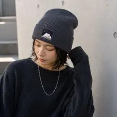 PUMA プーマ ニット帽 ビーニー ダークグレー ロゴ 男女兼用