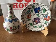 手描き】トルコ工芸品 キュタフヤ陶器 一輪挿し 花瓶 トルコブルー
