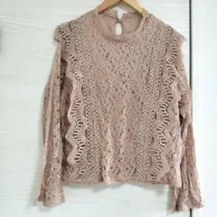 ♥美品♥レース長袖トップス 4L ピンク♥