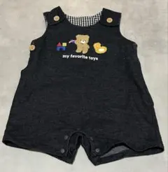 cottoli ベビーロンパース70サイズ　ギンガムチェック　くま