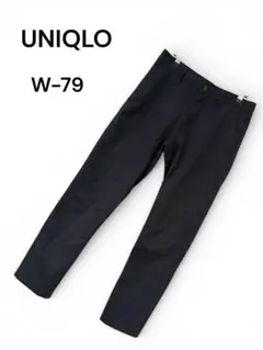 【美品】UNIQLO ユニクロ ストレッチチノパン ブラック メンズウエスト79
