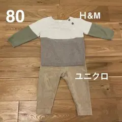 80サイズ Ｈ&M ニットセーター と ユニクロ レギンス　セット販売