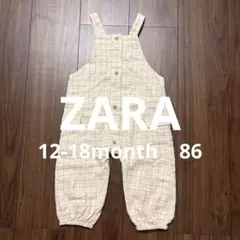 美品　ZARA チェック柄オーバーオール 12-18ヶ月