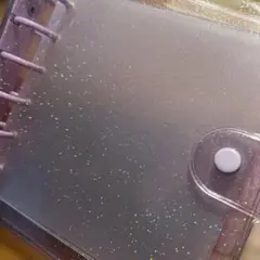 透明　クリア　シール帳　パープルラメ　PPシート　台紙　５枚