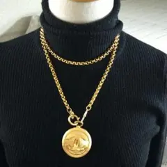 シャネル　ヴィンテージミラー付きロングネックレス