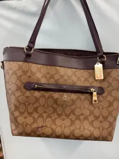 COACH コーチ シグネチャー トートバッグ パープル