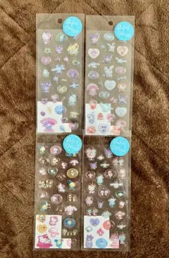 ぷっくりキラキラシール サンリオ 4枚セット シナモロール クロミ キティなど