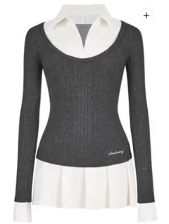 andwang Shirt pleated mini onepieceのサムネイル