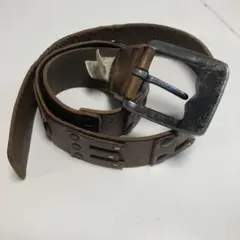 DIESEL ブラウンレザーベルト スタッズ付き