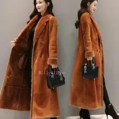 レディース ムートンコート ロングコート  ボアコート  体型カバー2