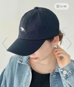 POLO　ネイビー コットンキャップ 刺繍ロゴ付き