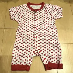 半袖　ロンパース　ベビー　ハート柄　70cm