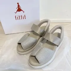 fitfit ハンズフリーパデットLITEサンダル 24cm ラメベージュ 春夏のサムネイル