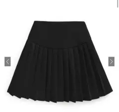 GRL インパン裏地付プリーツ切り替えミニスカート ai145 新品ブラック