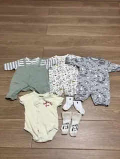 ロンパース・カバーオール　まとめ売り（靴下付き）　50〜60 記名あり
