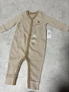新品未開封　Baby Gap くま ロンパース ストライプ柄 ベージュ　3-6