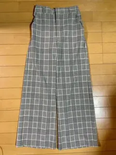GU チェック柄パンツ グレー S