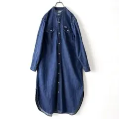 美品 ビーミングバイビームス Lee 別注デニムシャツワンピース マキシ丈