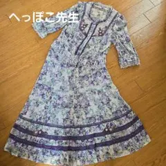 【へっぽこ先生】美品レース付き花柄 セットアップ