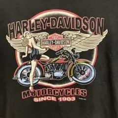 Harley-Davidson ピンナップガール×ウィングデザイン T