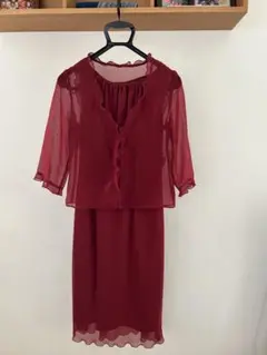 ワンピース　パーティ用　ワインレッド