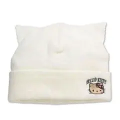 ハローキティ ねこみみニット帽 オフホワイト 56～58cm