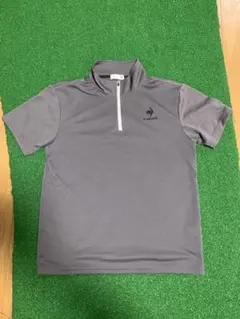 ルコックゴルフ　グレー ハーフジップ シャツ