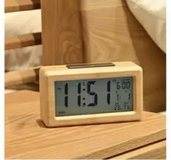 電波時計 置時計 電池式 竹製 デジタル 置き時計 スヌーズのサムネイル