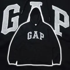 old GAP 00s パーカー ワッペン アーチロゴ ブラック y2k 短丈
