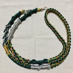 【#263】レインボー・グリーンパラコードスマホショルダーストラップ約132cm