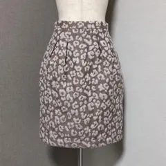 アプワイザーリッシェ レオパード スカート ピンクベージュ