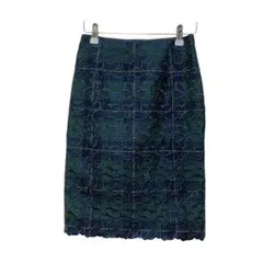 アプワイザーリッシェ タイトスカート 花柄 サイズ1 ダークグリーン系