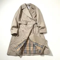 【美品】バーバリー　一枚袖 スプリング コート　イングランド製　80s　ロング