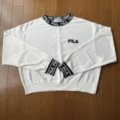 FILA ロゴ入り 長袖スウェット ホワイト