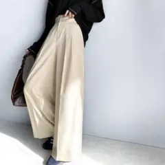 極美品クラシカルエルフclassicalelf ツイルタックワイドスラックスM