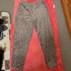 ブラウン 水玉模様 カジュアルパンツ