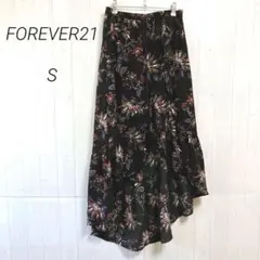 フォーエバー21　フィッシュテールスカート　ブラック　S　花柄