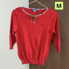 BURBERRY ブルーレーベル カットソー 綿100% 赤