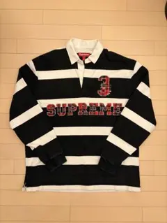 Supreme ラグビーシャツ ボーダー柄 M