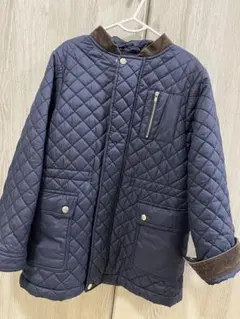 キッズ ネイビー キルティングコート