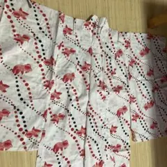 値下げ済！金魚柄 浴衣120サイズ 子供用 帯付き