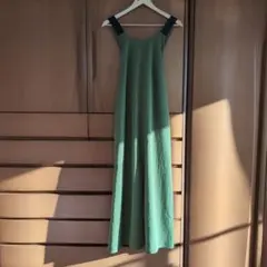 LUKA オリーブグリーン ロングエプロンワンピース
