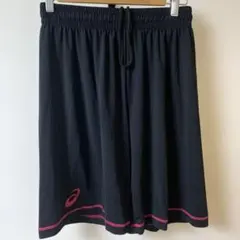 【サイズ注意】アシックス　バスパン　黒/濃ピンク　レディース　L