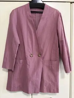 natural couture 麻混ノーカラージャケットのサムネイル