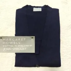 【美品】 マーガレットハウエル×ジョンスメドレー カーディガン ネイビー ウール